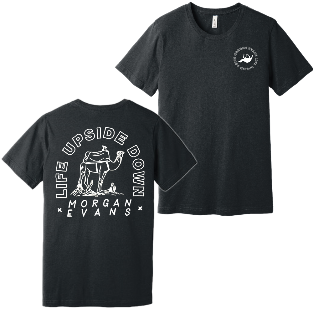 Dark Heather Grey Life Upside Down Tee