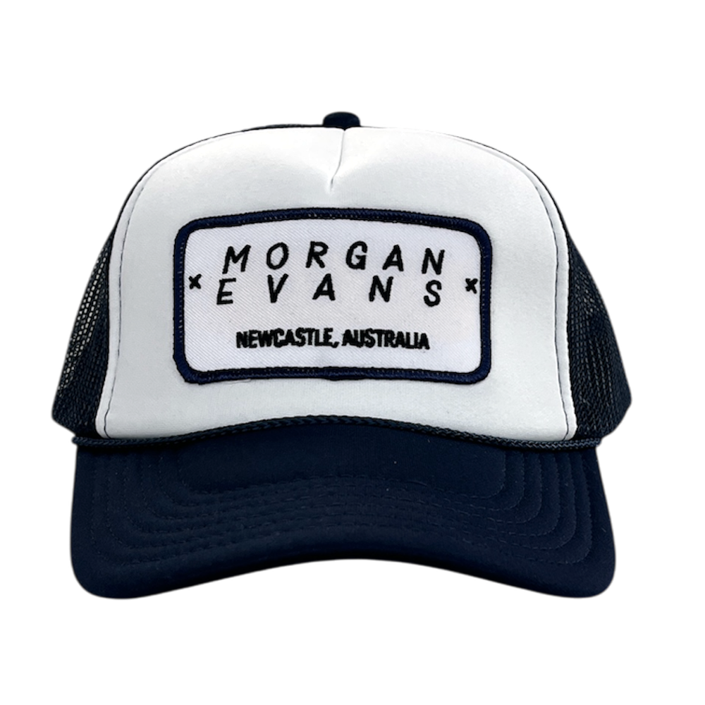 White and Navy Patch Hat